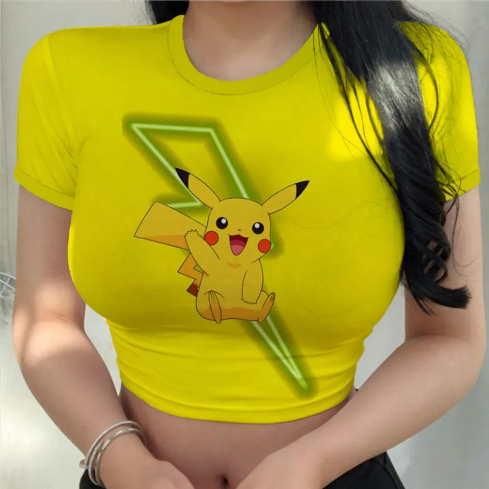 Women's T shirts summer 2023 Harajuku Y2K anime sexy Pokmon clothing  kawaii clothes T shirt fashion Pikachu crop top new tops | Daraz.lk