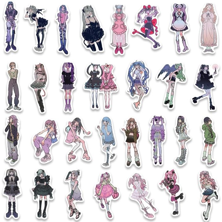 NEW%2060/123PCS%20Y2K%20Domi%20Lolita%20Girls%20Gothic%20Pink%20Stickers%20Cute%20Anime%20Aesthetic%20Decals%20Phone%20Case%20Laptop%20Stationery%20Car%20Toy%20Sticker%20-%20Image%206