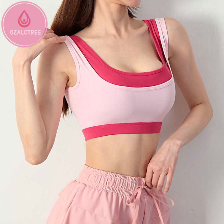 OzalCtree%20New%20Spring/Summer%20Yoga%20Vest%20with%20Chest%20Pads%20Spicy%20Girl%20Fake%20Two%20Contrast%20Color%20Fitness%20Underwear%20Running%20Sports%20Bra%20for%20Women%20-%20Image%204