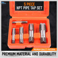 5 Pieces NPT Pipe Tap Set Thread Forming Taps Carbon Steel Damaged Pipe Threads 1/4" 3/8". 