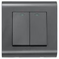 2 Gang 1 Way Switch Kevilton Modular Black |  Modular Series | Kevilton Brand | Life Time Warranty. 