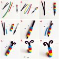 Plush Stems Balls DIY Art Craft Plush Stick Pompoms Rainbow Colors Shilly-Stick Educational. 
