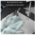 Dishwashing Cleaning Gloves Magic Silicone Rubber Dish Washing Gloves for Household Sponge Scrubber Kitchen Cleaning Tools. 