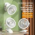 Clamp fan, suitable for mini table fan, 3 fan clamp type, portable USB rechargeable type, 60 degree rotation can be used in student dormitories. 