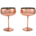 Copper Coupe Champagne Glasses Set of 2 Stainless Steel Vintage Martini Cocktail Glass Wine Goblet. 