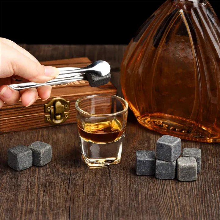 WHISKY%20STONES%20Whiskey%20Stones%20Frozen%20Ice%20Stone%20Granite%20Whiskey%20Rocks%20Set%209%20with%20Wooden%20Box%20Reusable%20Cooling%20Ice%20Cubes%20-%20Image%204