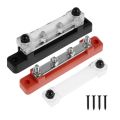 2 Piece Power Distribution Block, Bus Bar Junction Block Battery Busbar Terminal Block Nylon+Metal Ground Connecting Block 12V - 48V. 