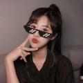 【HOT】 Funny Thug Life Sunglasses Pixel Funny Original Costumes Woman Male Vintage Pixel Black Mosaic Sunglasses Cool Funny Glasses. 