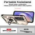 For Samsung Galaxy A55 5G Case with Slide Camera Cover, 360° Ring Holder Metal Kickstand, work for Phone Holder Car Mount, Drop Peep Protection. 
