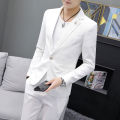 Suit Suit Men's Korean-Style Solid Color Handsome Two-Piece Suit Student Casual All-Match Suit Jacket Business Clothing Dress. 