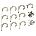 10Pack  Wall Mounted Hook  / Metal Hook Single Hook /Antique Style Metal Bronze Hook /Wood Board Mounted Robe Hooks with Screws:Bronze,10 Pack. 