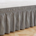 Bed Skirts,Wrap Around Bed Skirts with Adjustable Belts for Twin Beds 15 Inches Drop, Elastic Dust Ruffles, Easy Fit Wrinkle & Fade Resistant Silky Luxurious Fabric. 