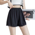Women's Loose Fit Anti-see-through Safety Shorts with Thin Lace Lining - Homewear & Wearable Outside. 