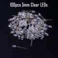 100pcs 5mm LED Red Green Blue Yellow Orange White Pink Warm White Clear Glass Light Emitting Diode. 