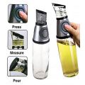 Press And Measure Oil Dispenser - 500Ml - White And Gray Colour. 