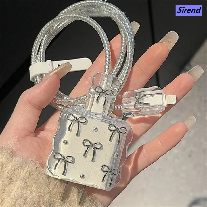 Sirend%20Cute%203D%20Clear%20Bowknot%20Pearl%20USB%20Cable%20Protective%20Cover%20for%20IPhone%2018W/20W%20Data%20Line%20Bite%20Head%20Cord%20Fast%20Charging%20Protector%20Case%20-%20Image%205
