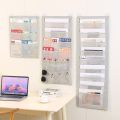 Multi-Function Non-woven Fabric Document Hanging Storage Bag 3/6/9-layer Pocket Chart Hanging File Folding Large Capacity Book Storage Bag Students. 