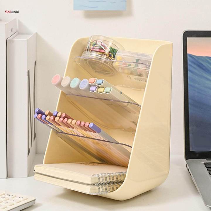 Desk Organizers Stationery Storage Container 4 Tier for Countertop Home