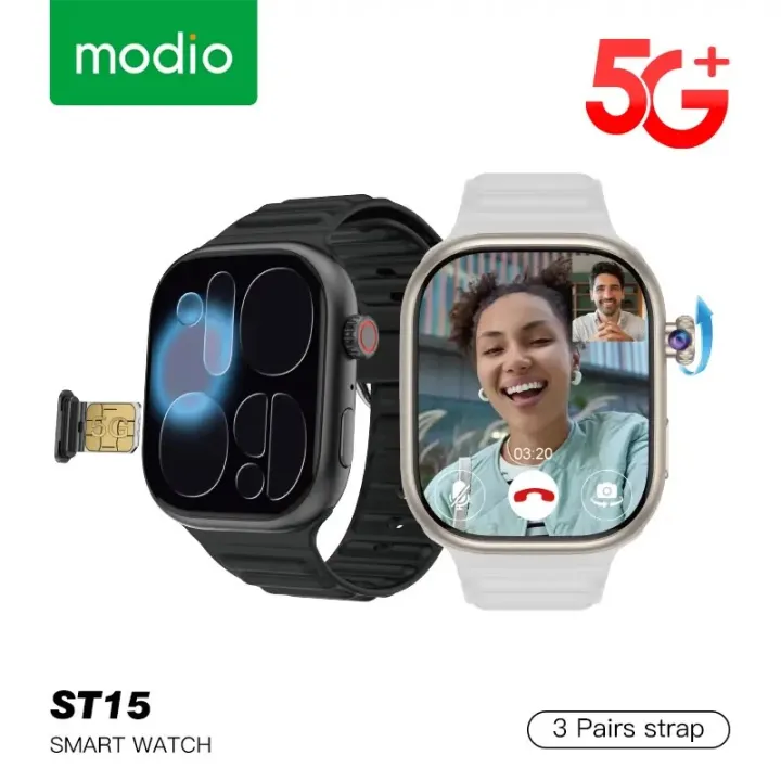 2026%20New%20Sim%20Insert%20Modio%20Smart%20watch%20Modio%20ST15%202.2%20inch%20AMOLED%20Display%20Smart%20watch%20with%203x%20pair%20strap%20Face%20Unlock%20/%20Rotatable%20Camera%20/%20Sim%20Insert%20%20/%205G%20/%20Android%20OS%20/%20Wifi%20/%20GPS%20/%20Google%20Play%20/%20HD%20Calling%20/%20Youtube%20/%206GB+64GB%20Modio%20android%20smartwatch%20-%20Image%203