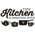 【Miga Plaza】This Kitchen Is Seasoned With Love Home Wall Stickers Decals Art Quotes Kitchen Home-Decor. 