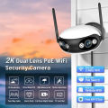 4K Dual Lens 180 Panoramic WIFI Camera  AI POE IP Security Camera Outdoor Waterproof CCTV camera. 