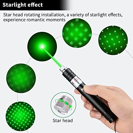 Green Laser Pointer for Presentations and Office Use, Rechargeable High-Power Laser Pointer Pen with 2000 Metres Beam, Ideal for Outdoor Activities
