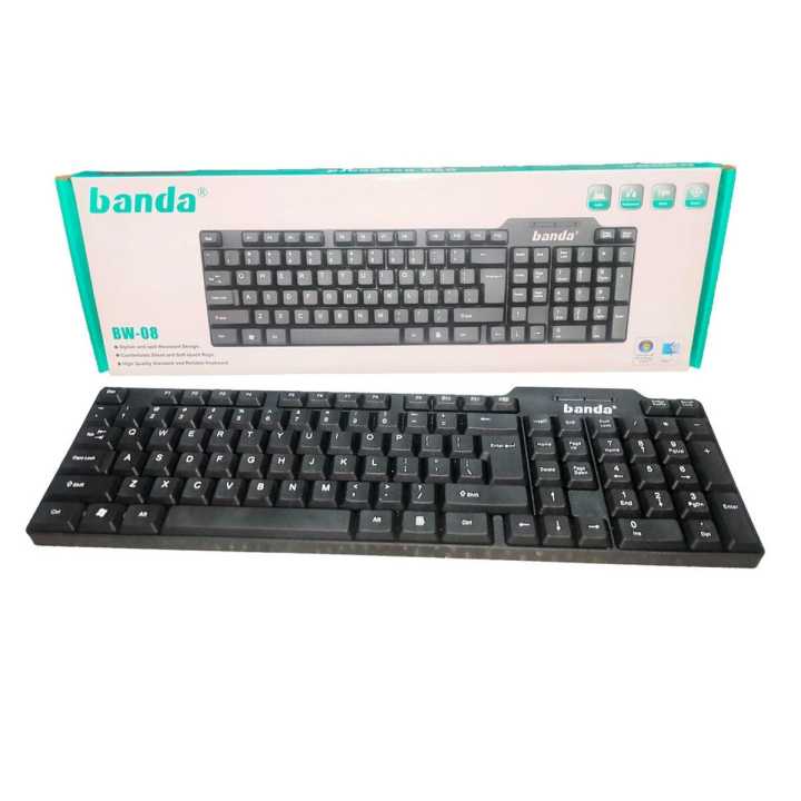 Normal USB Keyboard BANDA BW-08 USB Wired Keyboard With 6 Months Warranty