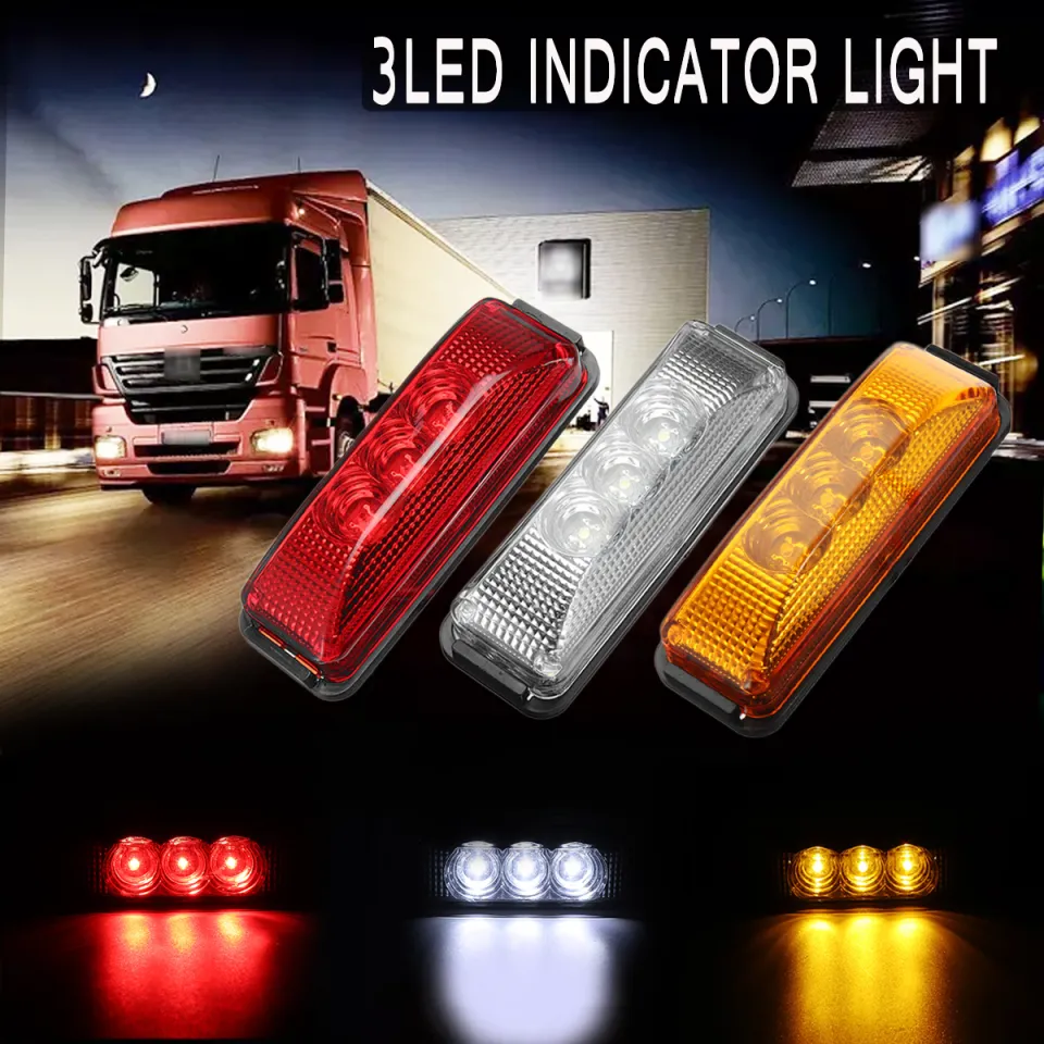 4X White 12V LED Indicator Lights - For Trucks, Trailers, Campers, RVs, Generic Brand