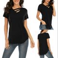 Ladies Black Color T shirt Shape blouse. 
