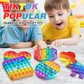 Rainbow Push Pop Its Bubble Fidget Sensory Toy, Unicorn Bubble Popping Fidget Toy, Fidget Popper Stress Relief and Anti-Anxiety Tools for Boys Girls Kids Adults. 