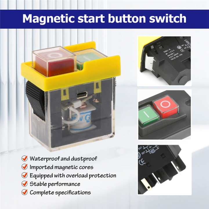 Kjd6%205E4%20250V%206A%20Universal%20Safety%20Switch%20Electromagnetic%20Waterproof,%20Against%20Power%20Outage%20Tool%20Switch,%20Start%20Button%20-%20Image%206
