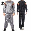 Weight Loss Hot Sauna Suits for Women Men Big and Tall Workout Sports Clothing Sweat Gym Set Pants and Top Hoodie Jacket Pvc. 
