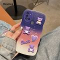 Wenefang New 3D Fashion Cute Bear Cartoon Soft Silicone Phone Case On For Samsung Galaxy A21s A 21s Hand Strap Bracelet Back Cover Galaxy21s. 