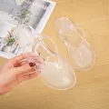 Crystal Flip Flops Women Flat Outdoor Slippers Female Solid Color Home Jelly Color Beach Flip Flops Southeast Asia. 