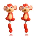 Cute Rabbit Cow Cat Penguin Drop Earring for Women Handmade Clay Animal Push Back Pendant Earring Christmas Jewelry. 