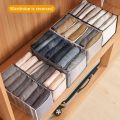 Clothes and pants storage artifact division home jeans storage bag drawer wardrobe divider box mesh transparent box. 