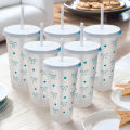 Kawaii Water Bottle Aesthetic Tumbler For Ice Coffee Juice Tea Cute Bowknot Plastic Cups With Straw Lid Portable Drinking Bottle. 