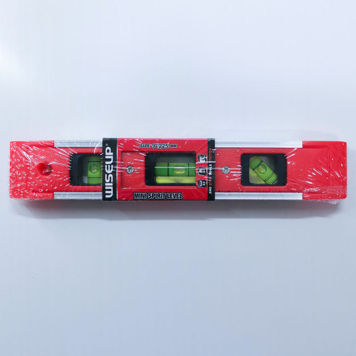 9 inch Magnetic Spirit Level, 9 Inch Spirit Level 3 Bubble 45°/90°/180° Level , Magnetic Gradienter Level Bubble Measuring Instrument Tool (Red)