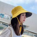 Summer Drawstring Fisherman Hat Women Lady Girls Outdoors Travel Sunshade Sunscreen Sun Cap Solid Color Bucket Hat Fashion Caps. 