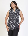 Spring & Summer Sleeveless Top with Contrasting Piping. 