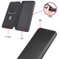 Carbon Fiber Texture Horizontal Flip TPU + PC + PU Leather Case with Card Slot For Asus ROG Phone 3 ZS661KS. 