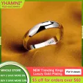 S925 Stamped White Gold Color Tibetan Silver Ring Simple 4mm Stanless Steel Rings for Men Women Couple Gift Jewelry Accessories. 