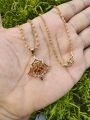 Gold plated 2 mm 18/24 Inch's KERALI chain with Spider design multi stone Pendant for women and Girl. 