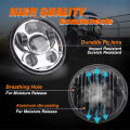12V Motorcycle Headlight Round LED Driving Lamp Head Lamp, 2 Lighting Modes, Fit for 5.75 inches, Retro Turn Signal. 