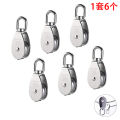 6 Pcs M15 Single Pulley Block Hanging Wire Towing Wheel Swivel Lifting Wire Rope Cable Pulley Roller. 