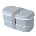 Nullmul Microwavable 2 Layer Lunch Box with Compartments Leakproof Bento Box Insulated Food Container Lunch Box Gray. 