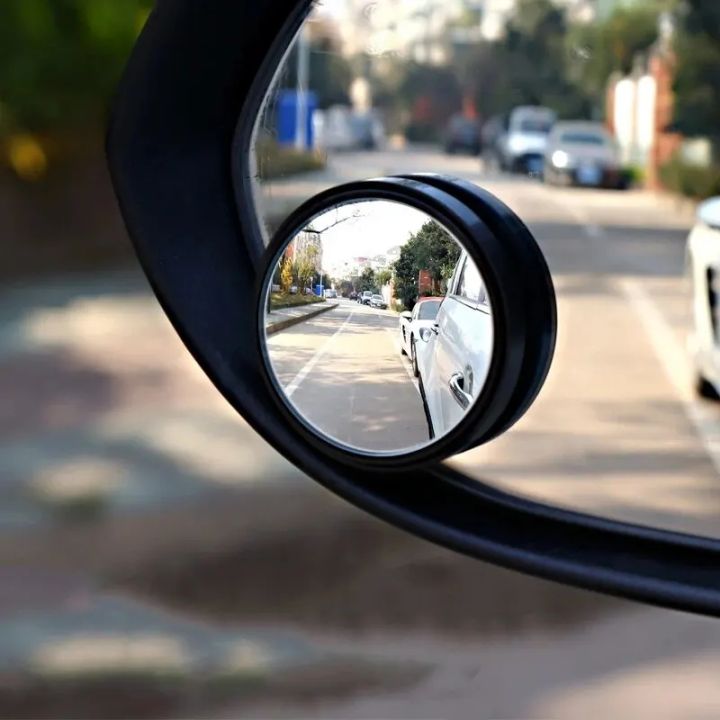 Round Convex Rear View Blind Spot Mirror Cars/Trucks/Vans (1") -Pack of 2, 2 Inch Round HD Glass Convex Rear View Wide Angle Side Mirror Blindspot with Self Adhesive Back