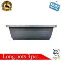 High Quality Long Pot Black Plastic Flower Pot 3 pots. 