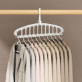 Rotating Folding Clothes Hanger Closet Organizer Multi-port Clothing Drying Rack Foldable Plastic Scarf 11-hole Storage Hangers. 