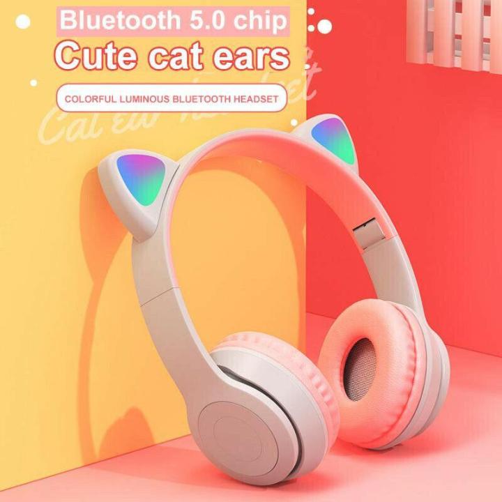 P47M%20Cute%20Fashion%20Cat%20Ears%20Wireless%20Headphones%20Flash%20Light%20LED%20RGB%20Gaming%20Bluetooth%20Headset%20For%20Girl%20Kids%20Foldable%20Earphones%20Gift%20P47%20PRM%20-%20Image%202